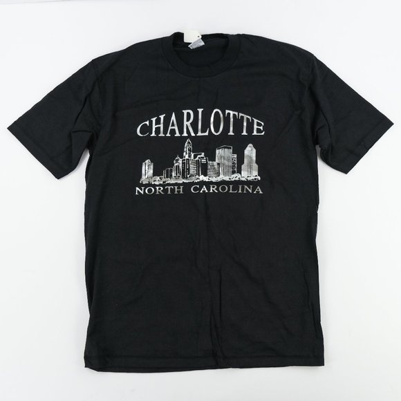 Cal Cru Other - Vintage 90's Single Stitch Black Charlotte North Carolina Sz. Large Tourist Tee